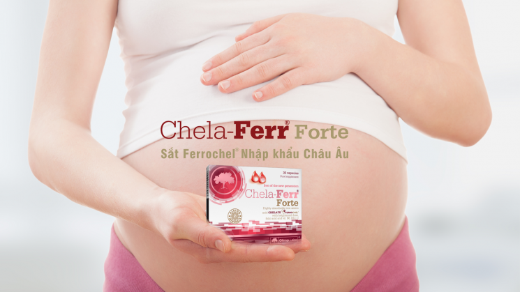 Chela-Ferr Forte là sản phẩm bổ sung sắt tốt, không gấy táo bón, nóng trong cho bà bầu