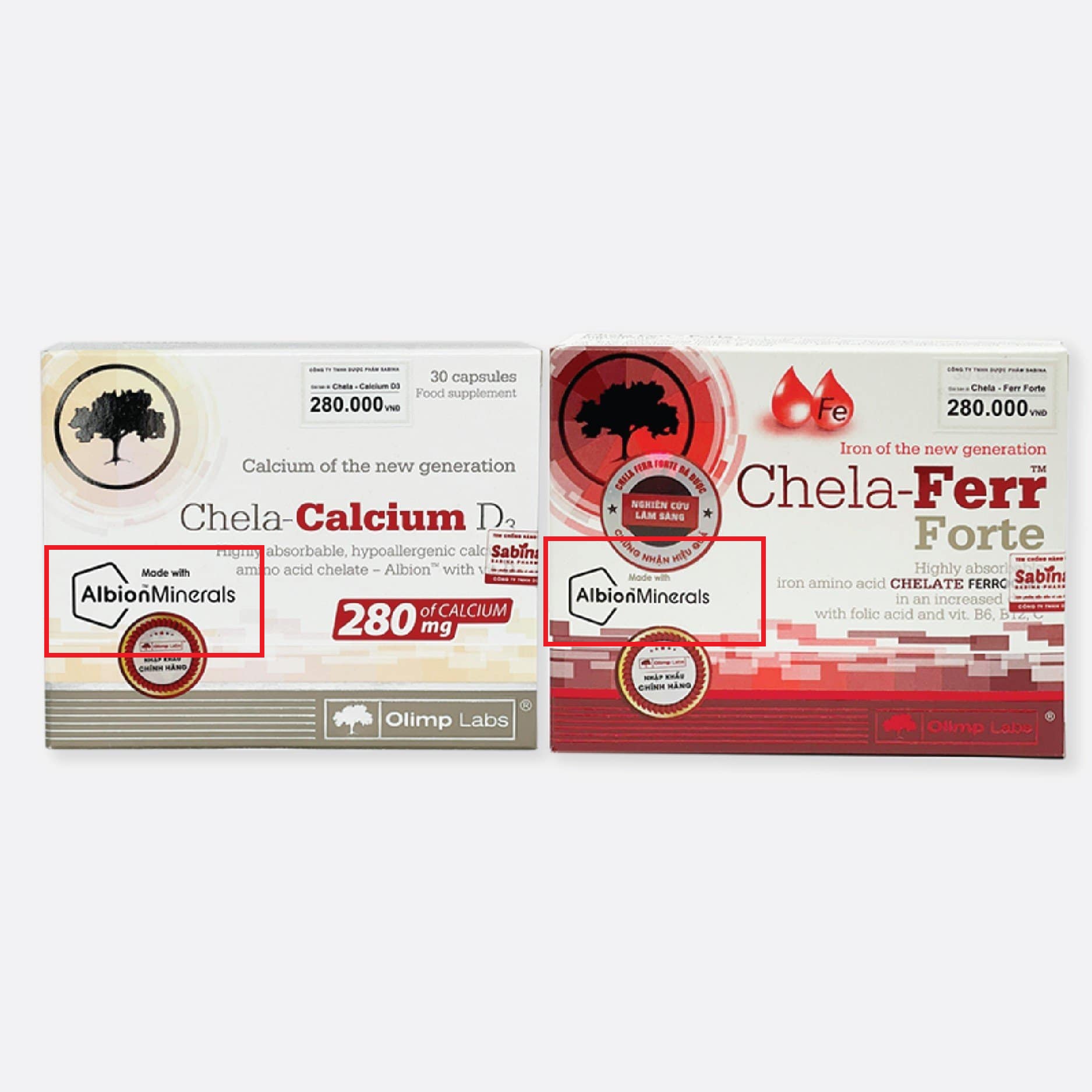 Viên sắt Chela-Ferr Forte và canxi Chela-Calcium D3 chính hãng