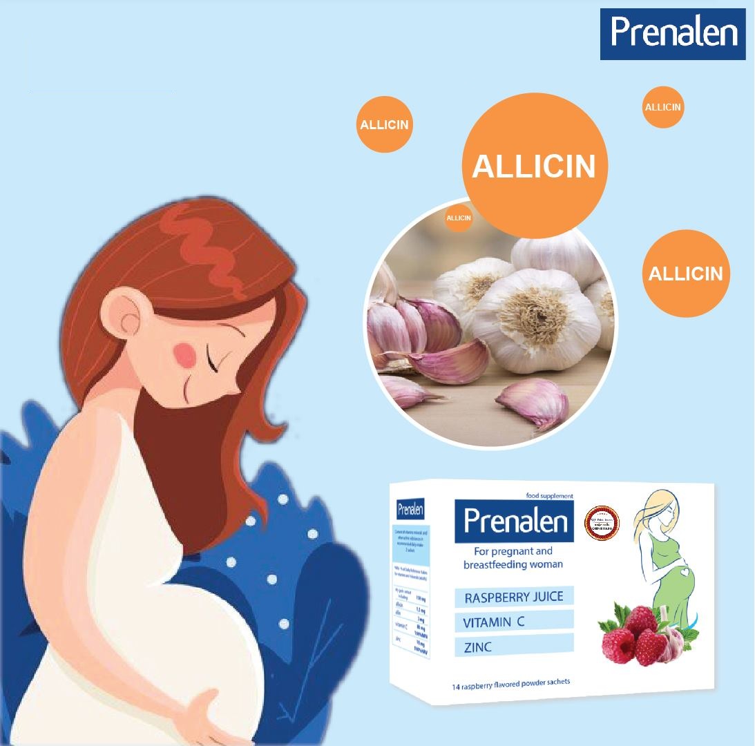 TPBVSK Prenalen - hỗ trợ tăng đề kháng cho mẹ bầu có thành phần Kẽm, tỏi khô, mâm xôi đỏ