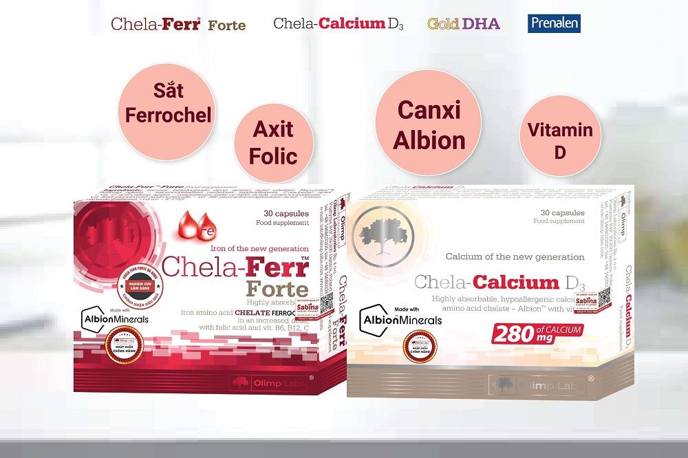 Sắt và canxi Chela-Ferr Forte, Chela-Calcium D3 mẫu mới nhất