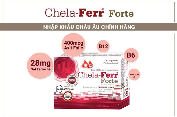 Viên sắt cho bà bầu Chela-Ferr Forte chính hãng mẫu mới nhất